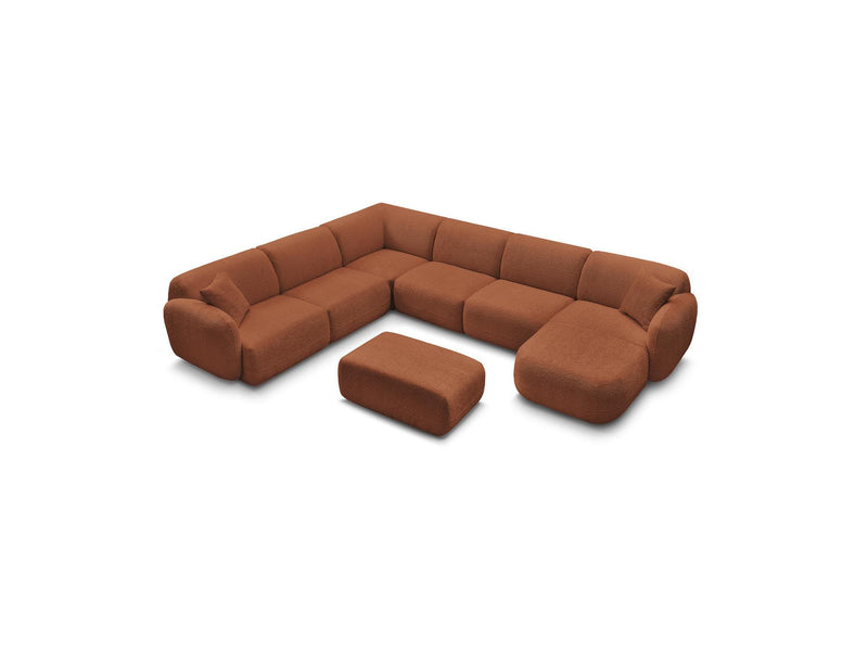 Anda - Canapé Panoramique Fixe Modulable - Avec 4 Chauffeuses, 1 Méridienne, 1 Angle Et 1 Pouf - Angle Gauche