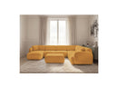 Anda - Sofá panorámico modular fijo - Con 4 sillas bajas, 1 chaise longue, 1 esquinero y 1 puf - Ángulo recto