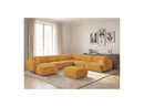 Anda - Sofá panorámico modular fijo - Con 4 sillas bajas, 1 chaise longue, 1 esquinero y 1 puf - Ángulo recto