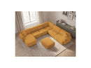 Anda - Sofá panorámico modular fijo - Con 4 sillas bajas, 1 chaise longue, 1 esquinero y 1 puf - Ángulo recto