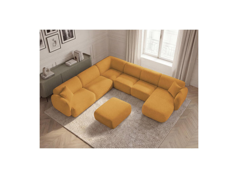 Anda - Canapé Panoramique Fixe Modulable - Avec 4 Chauffeuses, 1 Méridienne, 1 Angle Et 1 Pouf - Angle Gauche