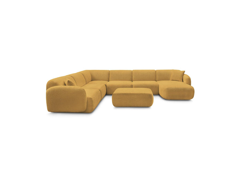 Anda - Canapé Panoramique Fixe Modulable - Avec 4 Chauffeuses, 1 Méridienne, 1 Angle Et 1 Pouf - Angle Gauche