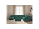 Anda - Sofá panorámico modular fijo - Con 4 sillas bajas, 1 chaise longue, 1 esquinero y 1 puf - Ángulo recto