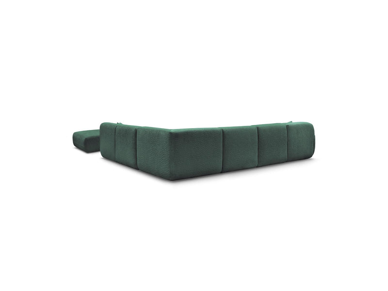 Anda - Sofá panorámico modular fijo - Con 4 sillas bajas, 1 chaise longue, 1 esquinero y 1 puf - Ángulo recto