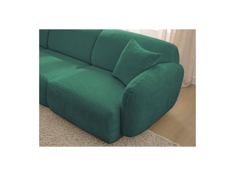 Anda - Sofá panorámico modular fijo - Con 4 sillas bajas, 1 chaise longue, 1 esquinero y 1 puf - Ángulo recto