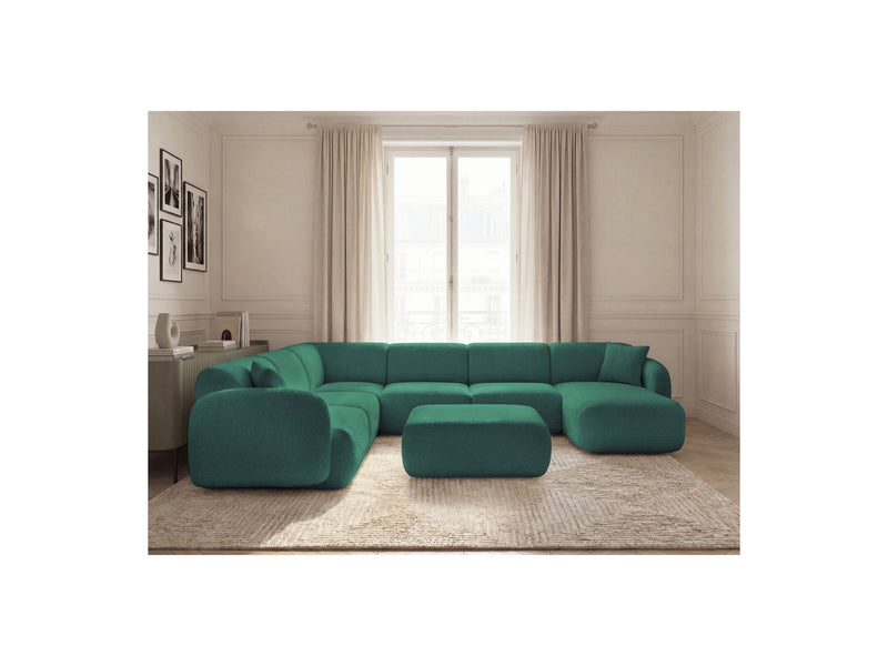 Anda - Canapé Panoramique Fixe Modulable - Avec 4 Chauffeuses, 1 Méridienne, 1 Angle Et 1 Pouf - Angle Gauche