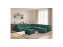 Anda - Canapé Panoramique Fixe Modulable - Avec 4 Chauffeuses, 1 Méridienne, 1 Angle Et 1 Pouf - Angle Gauche