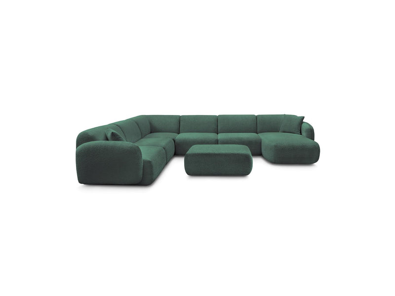 Anda - Canapé Panoramique Fixe Modulable - Avec 4 Chauffeuses, 1 Méridienne, 1 Angle Et 1 Pouf - Angle Gauche