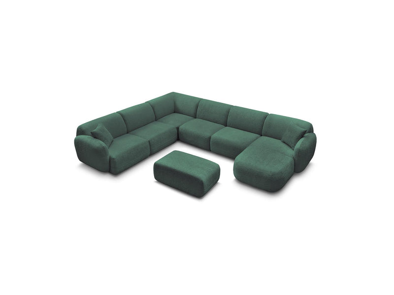 Anda - Canapé Panoramique Fixe Modulable - Avec 4 Chauffeuses, 1 Méridienne, 1 Angle Et 1 Pouf - Angle Gauche