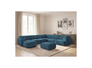 Anda - Sofá panorámico modular fijo - Con 4 sillas bajas, 1 chaise longue, 1 esquinero y 1 puf - Ángulo recto