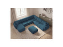 Anda - Sofá panorámico modular fijo - Con 4 sillas bajas, 1 chaise longue, 1 esquinero y 1 puf - Ángulo recto