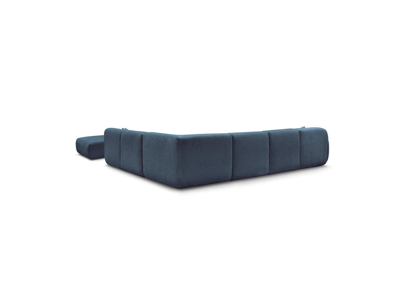 Anda - Sofá panorámico modular fijo - Con 4 sillas bajas, 1 chaise longue, 1 esquinero y 1 puf - Ángulo recto