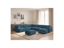 Anda - Canapé Panoramique Fixe Modulable - Avec 4 Chauffeuses, 1 Méridienne, 1 Angle Et 1 Pouf - Angle Gauche