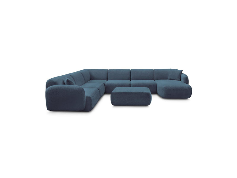 Anda - Canapé Panoramique Fixe Modulable - Avec 4 Chauffeuses, 1 Méridienne, 1 Angle Et 1 Pouf - Angle Gauche