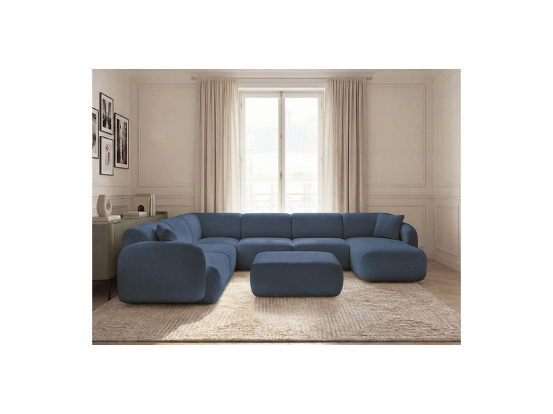 Anda - Canapé Panoramique Fixe Modulable - Avec 4 Chauffeuses, 1 Méridienne, 1 Angle Et 1 Pouf - Angle Gauche