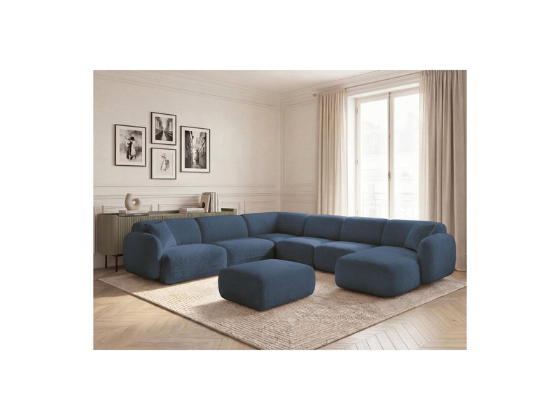 Anda - Canapé Panoramique Fixe Modulable - Avec 4 Chauffeuses, 1 Méridienne, 1 Angle Et 1 Pouf - Angle Gauche