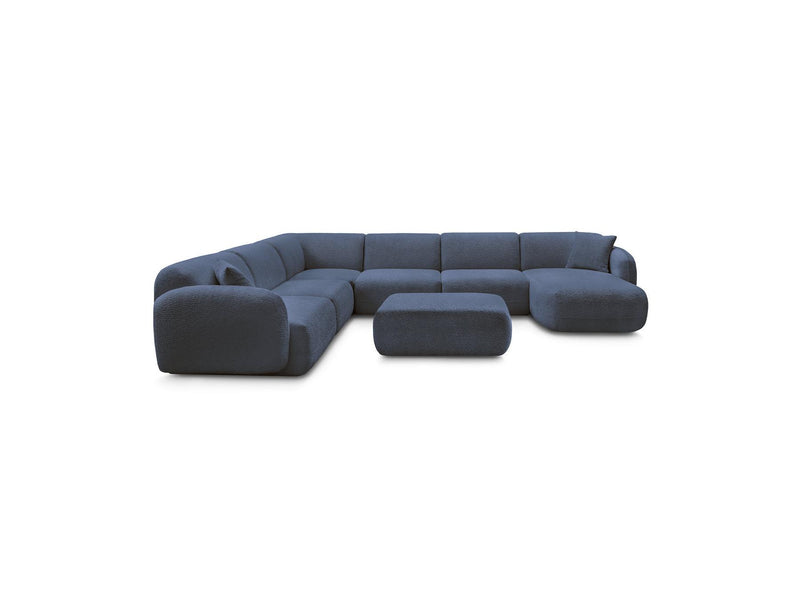 Anda - Canapé Panoramique Fixe Modulable - Avec 4 Chauffeuses, 1 Méridienne, 1 Angle Et 1 Pouf - Angle Gauche