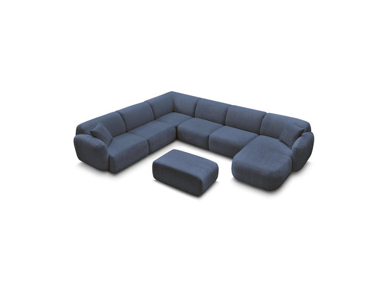 Anda - Canapé Panoramique Fixe Modulable - Avec 4 Chauffeuses, 1 Méridienne, 1 Angle Et 1 Pouf - Angle Gauche