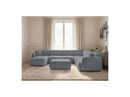 Anda - Sofá panorámico modular fijo - Con 4 sillas bajas, 1 chaise longue, 1 esquinero y 1 puf - Ángulo recto