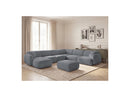 Anda - Sofá panorámico modular fijo - Con 4 sillas bajas, 1 chaise longue, 1 esquinero y 1 puf - Ángulo recto