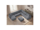 Anda - Sofá panorámico modular fijo - Con 4 sillas bajas, 1 chaise longue, 1 esquinero y 1 puf - Ángulo recto
