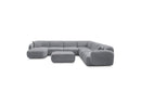 Anda - Sofá panorámico modular fijo - Con 4 sillas bajas, 1 chaise longue, 1 esquinero y 1 puf - Ángulo recto