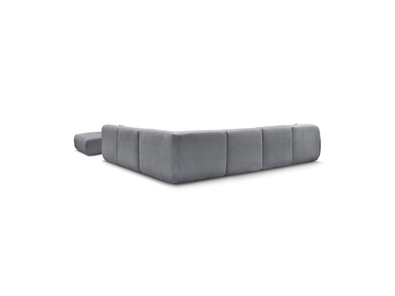 Anda - Sofá panorámico modular fijo - Con 4 sillas bajas, 1 chaise longue, 1 esquinero y 1 puf - Ángulo recto