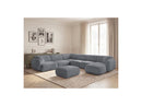 Anda - Canapé Panoramique Fixe Modulable - Avec 4 Chauffeuses, 1 Méridienne, 1 Angle Et 1 Pouf - Angle Gauche