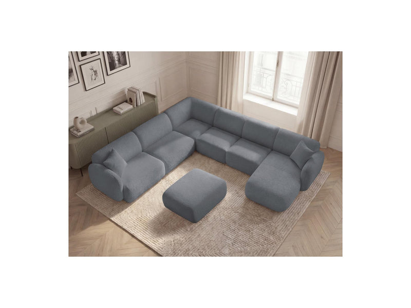 Anda - Canapé Panoramique Fixe Modulable - Avec 4 Chauffeuses, 1 Méridienne, 1 Angle Et 1 Pouf - Angle Gauche