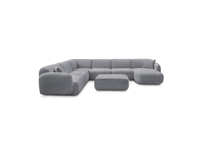 Anda - Canapé Panoramique Fixe Modulable - Avec 4 Chauffeuses, 1 Méridienne, 1 Angle Et 1 Pouf - Angle Gauche