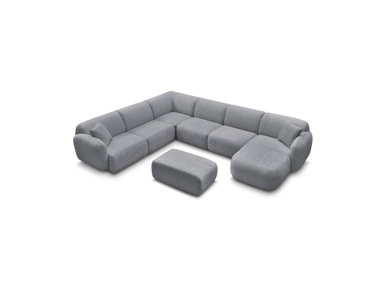 Anda - Canapé Panoramique Fixe Modulable - Avec 4 Chauffeuses, 1 Méridienne, 1 Angle Et 1 Pouf - Angle Gauche