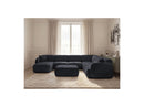 Anda - Sofá panorámico modular fijo - Con 4 sillas bajas, 1 chaise longue, 1 esquinero y 1 puf - Ángulo recto