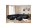Anda - Sofá panorámico modular fijo - Con 4 sillas bajas, 1 chaise longue, 1 esquinero y 1 puf - Ángulo recto