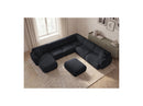Anda - Sofá panorámico modular fijo - Con 4 sillas bajas, 1 chaise longue, 1 esquinero y 1 puf - Ángulo recto