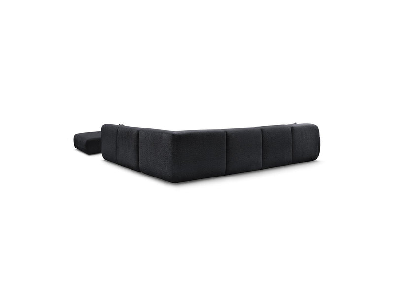 Anda - Sofá panorámico modular fijo - Con 4 sillas bajas, 1 chaise longue, 1 esquinero y 1 puf - Ángulo recto