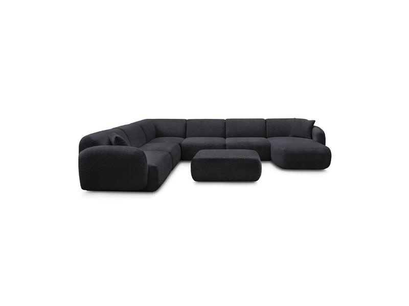 Anda - Canapé Panoramique Fixe Modulable - Avec 4 Chauffeuses, 1 Méridienne, 1 Angle Et 1 Pouf - Angle Gauche