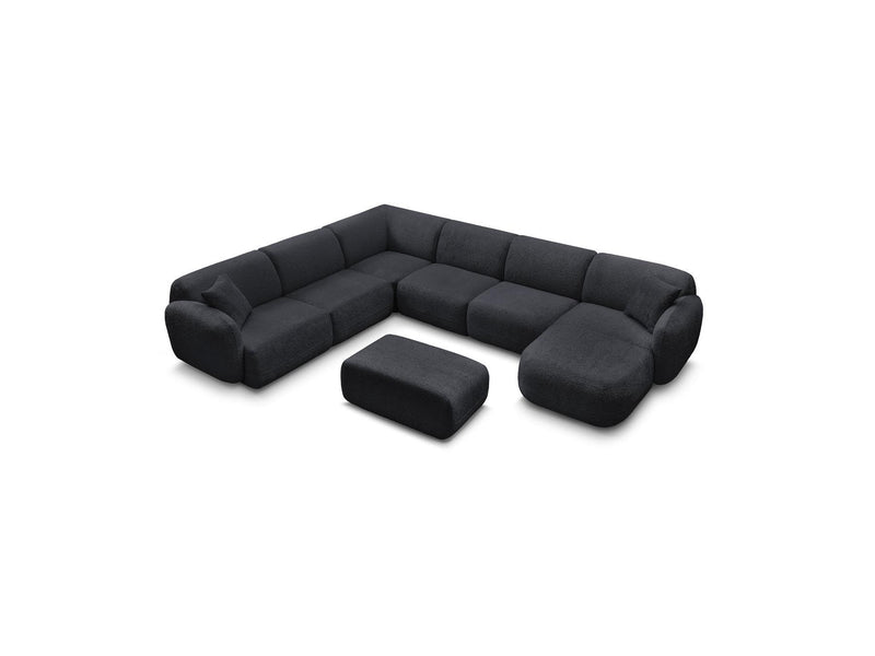 Anda - Canapé Panoramique Fixe Modulable - Avec 4 Chauffeuses, 1 Méridienne, 1 Angle Et 1 Pouf - Angle Gauche