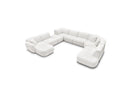 Anda - Modular Fixed Panoramic Sofa - With 3 Easy Chairs, 1 Chaise Lounge, 2 Corners and 1 Pouf - Left Corner