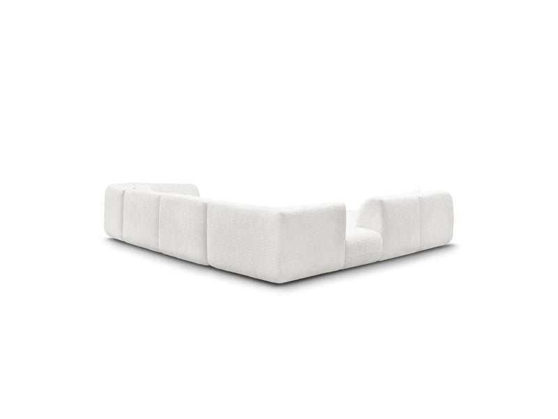 Anda - Modular Fixed Panoramic Sofa - With 3 Easy Chairs, 1 Chaise Lounge, 2 Corners and 1 Pouf - Left Corner