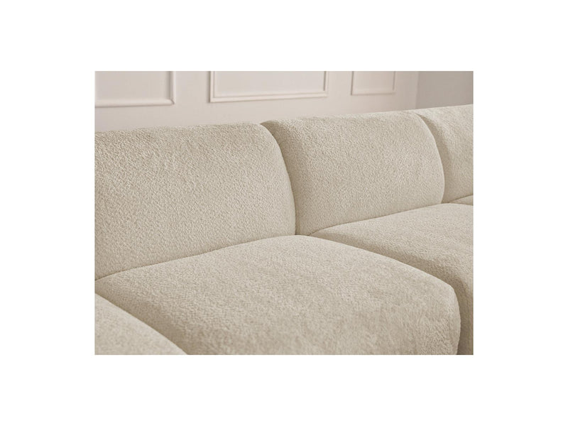 Anda - Canapé Panoramique Fixe Modulable - Avec 3 Chauffeuses, 1 Méridienne, 2 Angles Et 1 Pouf - Angle Droit