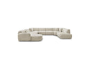 Anda - Modular Fixed Panoramic Sofa - With 3 Easy Chairs, 1 Chaise Lounge, 2 Corners and 1 Pouf - Left Corner