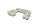 Anda - Modular Fixed Panoramic Sofa - With 3 Easy Chairs, 1 Chaise Lounge, 2 Corners and 1 Pouf - Left Corner