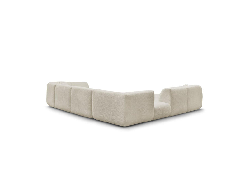 Anda - Modular Fixed Panoramic Sofa - With 3 Easy Chairs, 1 Chaise Lounge, 2 Corners and 1 Pouf - Left Corner