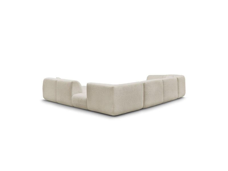 Anda - Canapé Panoramique Fixe Modulable - Avec 3 Chauffeuses, 1 Méridienne, 2 Angles Et 1 Pouf - Angle Droit