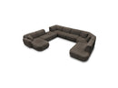 Anda - Modular Fixed Panoramic Sofa - With 3 Easy Chairs, 1 Chaise Lounge, 2 Corners and 1 Pouf - Left Corner