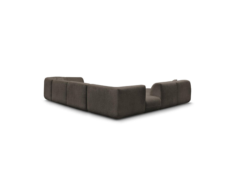 Anda - Modular Fixed Panoramic Sofa - With 3 Easy Chairs, 1 Chaise Lounge, 2 Corners and 1 Pouf - Left Corner