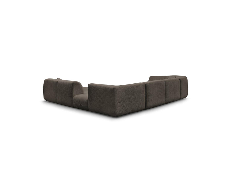 Anda - Canapé Panoramique Fixe Modulable - Avec 3 Chauffeuses, 1 Méridienne, 2 Angles Et 1 Pouf - Angle Droit
