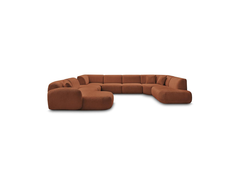 Anda - Modular Fixed Panoramic Sofa - With 3 Easy Chairs, 1 Chaise Lounge, 2 Corners and 1 Pouf - Left Corner