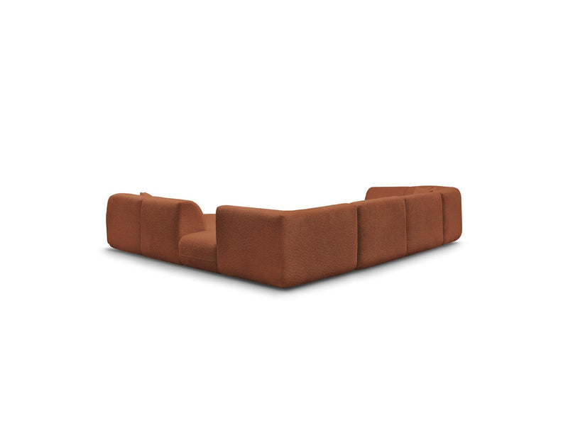 Anda - Canapé Panoramique Fixe Modulable - Avec 3 Chauffeuses, 1 Méridienne, 2 Angles Et 1 Pouf - Angle Droit
