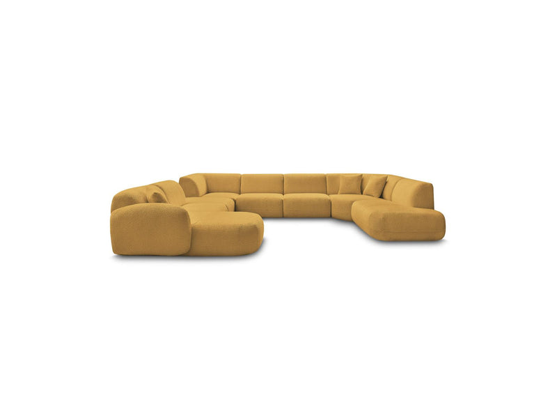 Anda - Modular Fixed Panoramic Sofa - With 3 Easy Chairs, 1 Chaise Lounge, 2 Corners and 1 Pouf - Left Corner
